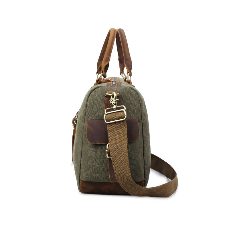 Atelier Sacrum Retro Travel Bag in Durable Canvas and Vegan Leather