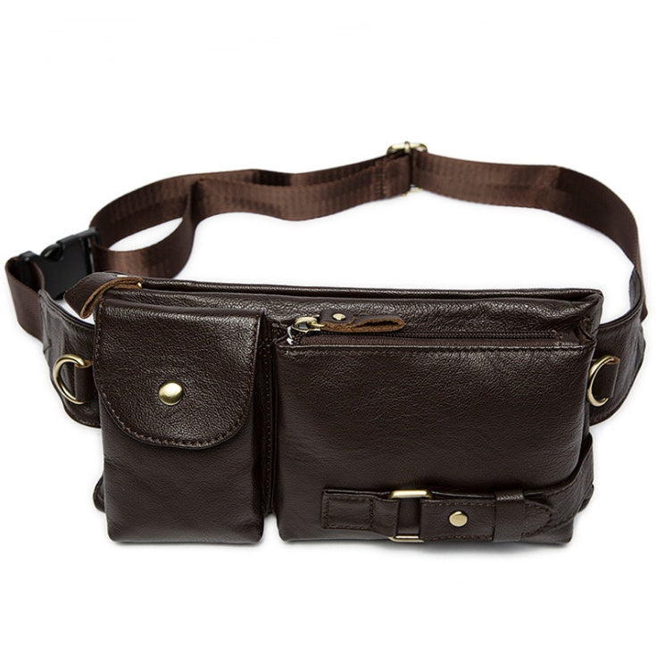 Men's Retro Leather Waist and Shoulder Crossbody Bag - First Layer Cowhide