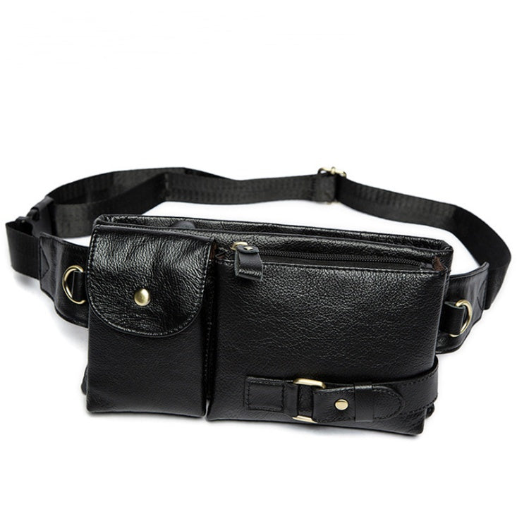Men's Retro Leather Waist and Shoulder Crossbody Bag - First Layer Cowhide