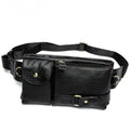 Men's Retro Leather Waist and Shoulder Crossbody Bag - First Layer Cowhide