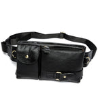 Men's Retro Leather Waist and Shoulder Crossbody Bag - First Layer Cowhide