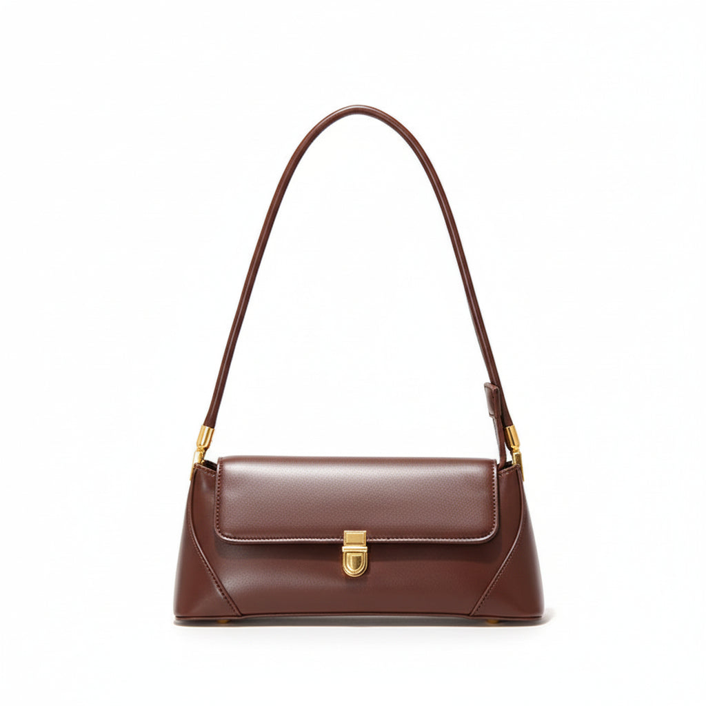 Elegant Women's Shoulder Bag in Retro Style with Soft Vegan Leather