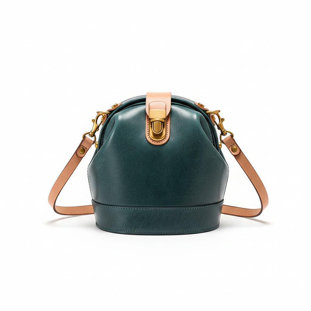 Leather Art Retro Bucket Shoulder Messenger Bag