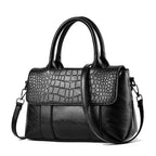 Crossbody Shoulder Bag in Vegan Leather with Crocodile and Stone Patterns