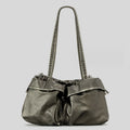Atelier Sacrum Large Capacity Vegan Leather Shoulder Bag with Multi-Pockets for Women