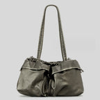 Atelier Sacrum Large Capacity Vegan Leather Shoulder Bag with Multi-Pockets for Women