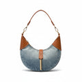 Elegant Denim and Vegan Leather Contrast Crossbody Bag for Women by Atelier Sacrum