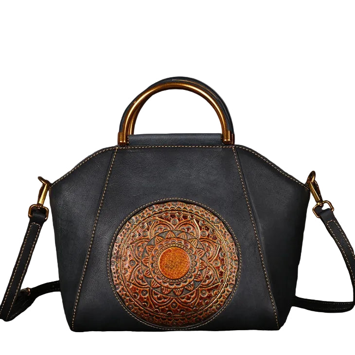 Genuine Embossed Leather Shoulder Bag