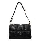 Quilted Vegan Leather Shoulder Bag – Medium Flap Messenger Bag