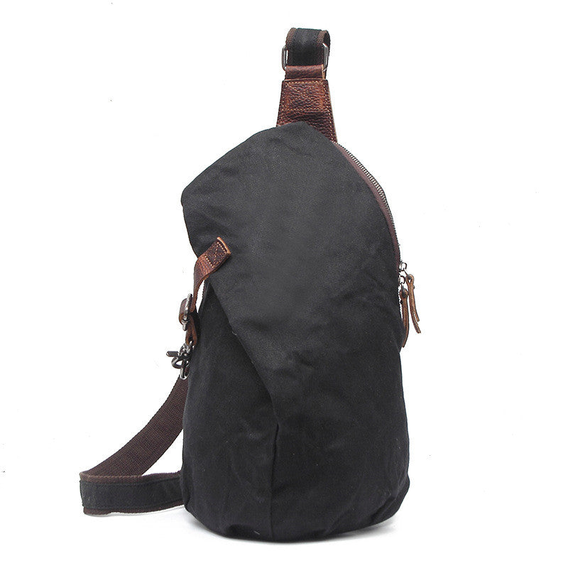 Atelier Sacrum Retro-Style Men's Shoulder Chest Bag in Premium Canvas with Magnetic Closure