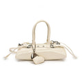 Atelier Sacrum Pillow-Shape Vegan Leather Commuter Shoulder Bag in Beige, Silver, Black, and Pink