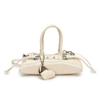 Atelier Sacrum Pillow-Shape Vegan Leather Commuter Shoulder Bag in Beige, Silver, Black, and Pink