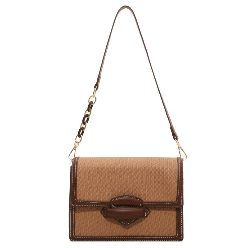 Atelier Sacrum Retro Colorblock Vegan Leather One-Shoulder Messenger Bag