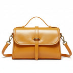 Cowhide Retro One Shoulder Bag - Elegant Leather for Women