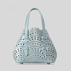 Atelier Sacrum Elegant Hollow Carved Vegan Leather Tote and Shoulder Messenger Bag