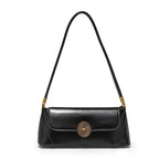 All-Match Retro Textured Shoulder Bag in Vegan Leather with Sandwich Pocket