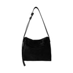 Atelier Sacrum Retro Flap-Style Suede Mini Square Tote and Shoulder Bag in Solid Colors