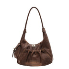 Atelier Sacrum Retro-Style Vegan Leather Shoulder Bag in Brown, Black, and Khaki