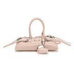 Atelier Sacrum Pillow-Shape Vegan Leather Commuter Shoulder Bag in Beige, Silver, Black, and Pink