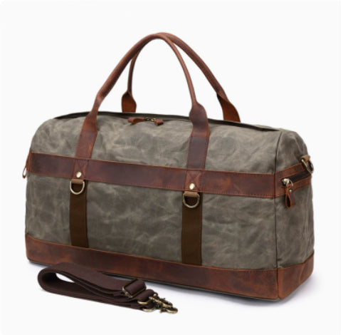 Atelier Sacrum Waterproof Waxed Canvas Handbag with Vegan Leather Trim