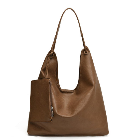 Hobo Tote — Soft Vegan Leather Shoulder Bag