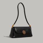 All-Match Retro Textured Shoulder Bag in Vegan Leather with Sandwich Pocket
