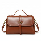 Cowhide Retro One Shoulder Bag - Elegant Leather for Women
