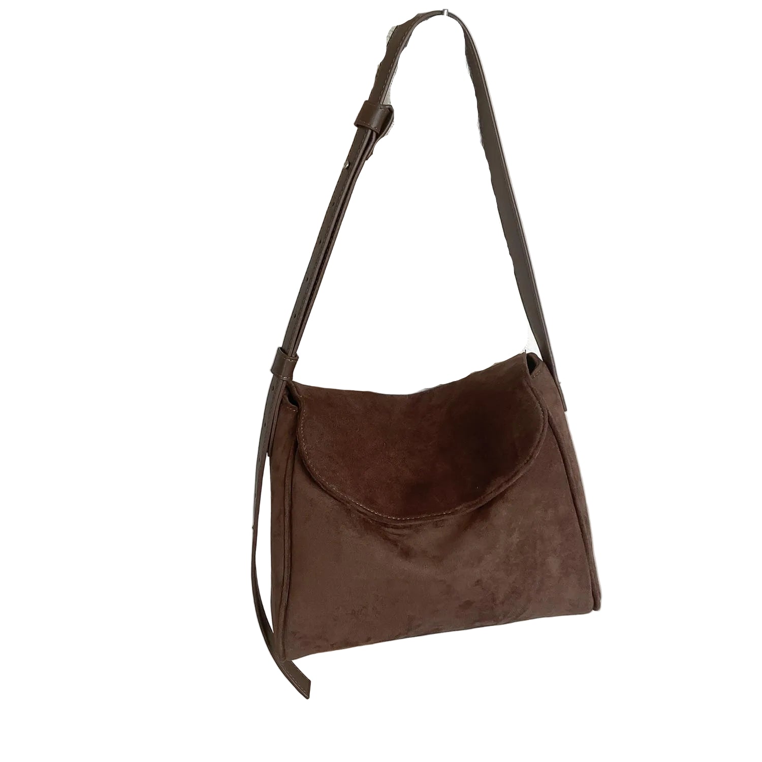 Atelier Sacrum Retro Flap-Style Suede Mini Square Tote and Shoulder Bag in Solid Colors