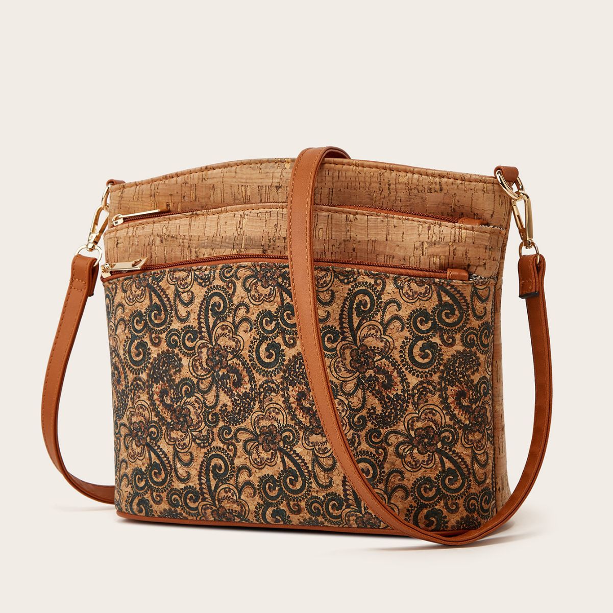 Atelier Sacrum Retro Tree Pattern Vegan Leather Shoulder Messenger Bag