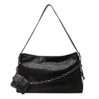 Retro Chain Shoulder Bag with Small Wallet in Premium Vegan Leather