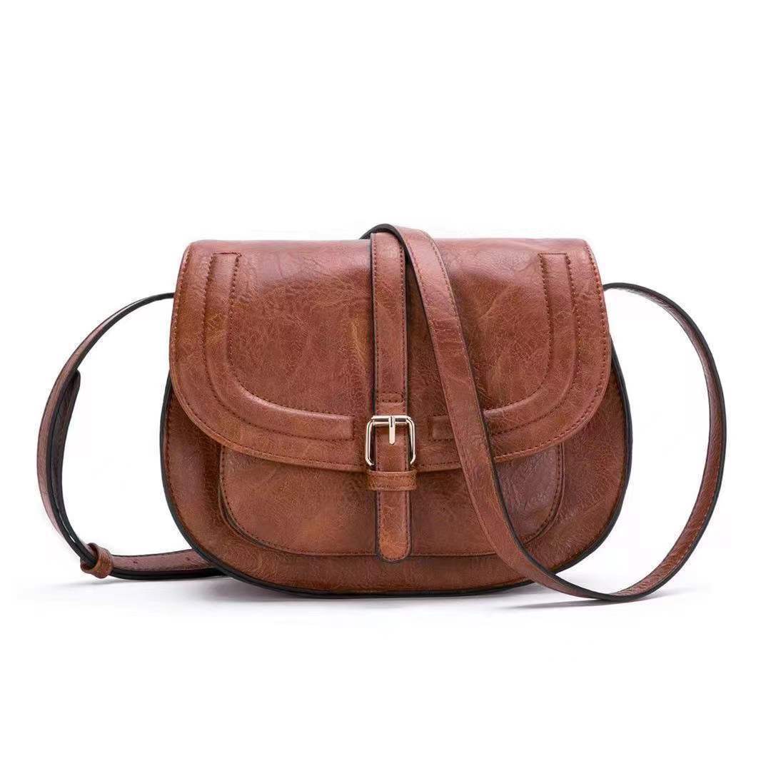 Atelier Sacrum Retro Saddle Versatile Vegan Leather Shoulder Messenger Bag for Women