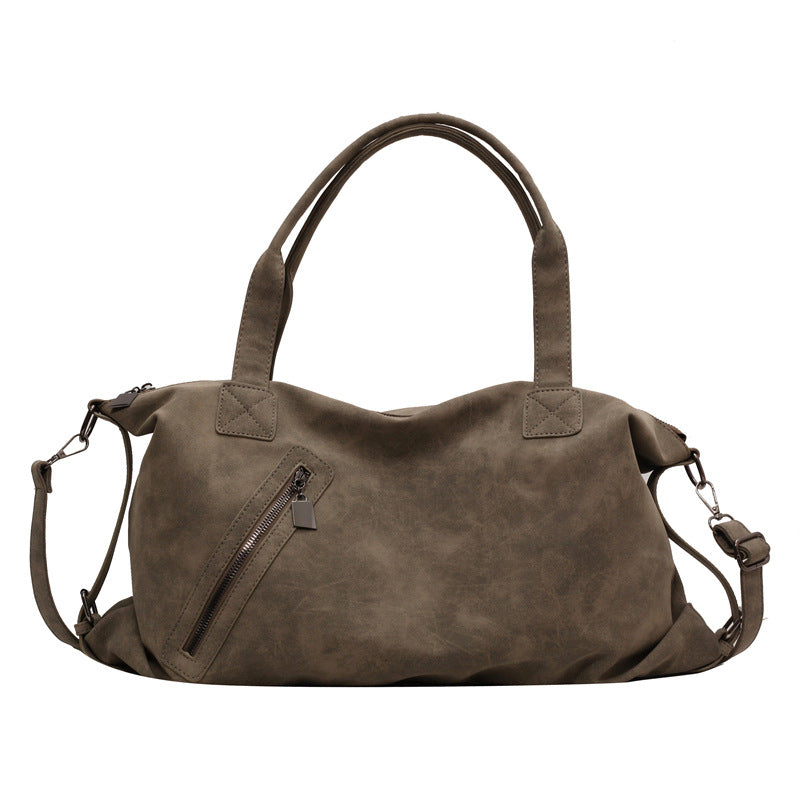 Stylish Large Capacity Women's Shoulder Bag - Retro Velvet Design