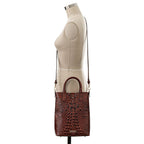 Women's Retro Multi-color Concave-convex Crocodile Pattern Shoulder Bag
