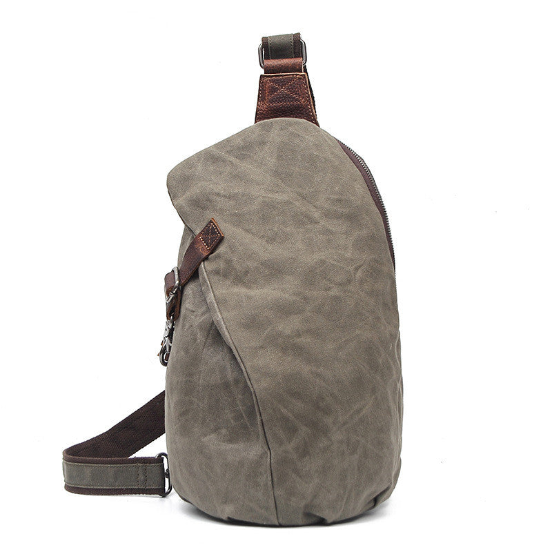 Atelier Sacrum Retro-Style Men's Shoulder Chest Bag in Premium Canvas with Magnetic Closure