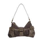 Distressed Canvas Shoulder Bag – Retro Underarm Crossbody Bag