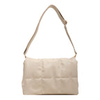 Quilted Vegan Leather Shoulder Bag – Medium Flap Messenger Bag