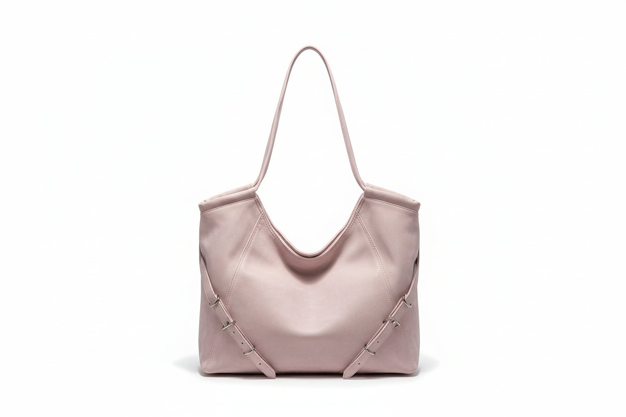 Retro-Inspired Large Capacity Casual Shoulder Bag in Soft Vegan Leather