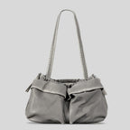 Atelier Sacrum Large Capacity Vegan Leather Shoulder Bag with Multi-Pockets for Women