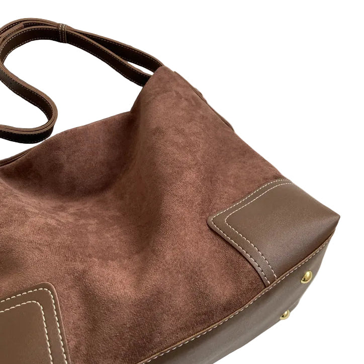 Retro Style Large Capacity Underarm Shoulder Bag in Vegan Leather