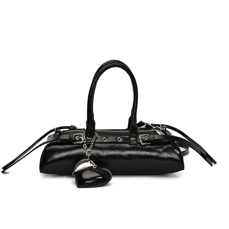 Atelier Sacrum Pillow-Shape Vegan Leather Commuter Shoulder Bag in Beige, Silver, Black, and Pink