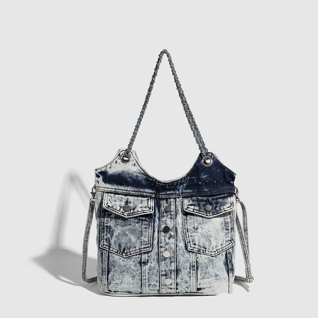 Sacrum Denim Shoulder Bag – Retro Jean Underarm Bag