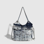Sacrum Denim Shoulder Bag – Retro Jean Underarm Bag