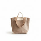 Suede Vegan Leather Minimalist Shoulder Bag in Black, Khaki, Green, and Brown