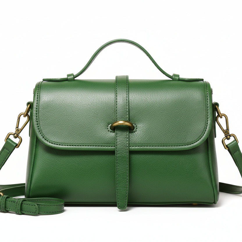 Cowhide Retro One Shoulder Bag - Elegant Leather for Women