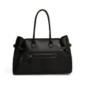 STRUCTURED BI-MATERIAL SHOULDER BAG