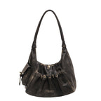 Atelier Sacrum Retro-Style Vegan Leather Shoulder Bag in Brown, Black, and Khaki