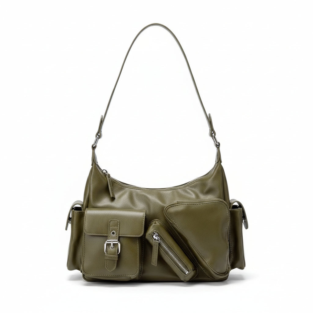 Atelier Sacrum New Retro Biker Style Vegan Leather Shoulder Underarm Bag