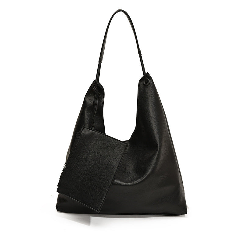 Hobo Tote — Soft Vegan Leather Shoulder Bag