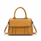 Crossbody Shoulder Bag in Vegan Leather with Crocodile and Stone Patterns