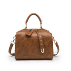Small Vegan Leather Shoulder Bag – Retro Satchel Crossbody